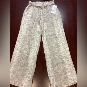 REWASH Wide Leg Paper Bag Pants with Tie Waist - NWT